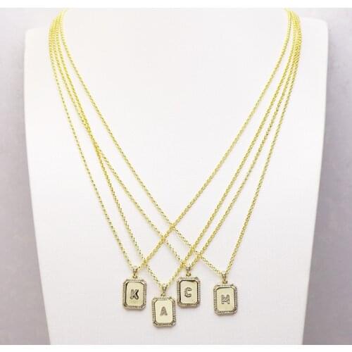 10 Strand Rectangle letter charms necklace jewelry accessories women Gift for women necklace for women New design51387