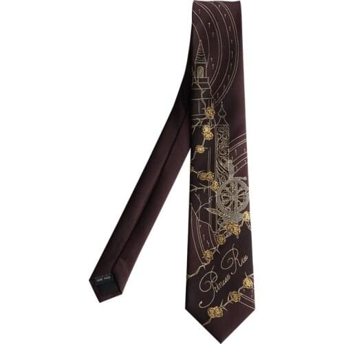 Gift Princess Rose wine red Embroidery Hand cut Premium party tie Creative neck tie width :7cm DX