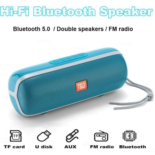 Portable Bluetooth Speaker 20W Wireless Bass Column Waterproof Outdoor USB Speakers Support AUX TF stereo Subwoofer Loudspeaker