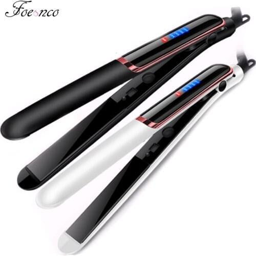 Professional Hair Straightener Curler Hair Flat Iron Negative Ion Infrared Hair Straighting Curling Iron Corrugation LED Display
