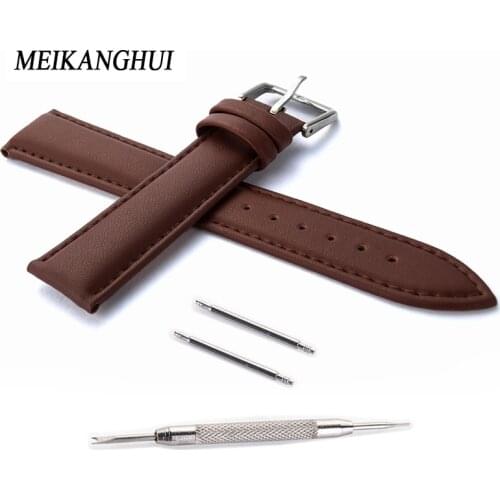Hot sale Watchband High quality Leather Watch Accessories For Women 14 15 16 17 18 19 20 21 22 23 24 MM Strap Belt Free shipping