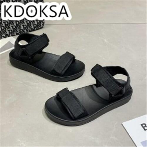 Sandals Women Summer 2021 New Velcro Fashion Student Leisure Korean Edition Sports Flat Beach Shoes