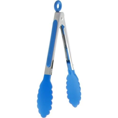 Large Size Stainless and Silicone Tongs Cooking Food Serving BBQ Tongs Handle Utensil Kitchen Tools High Qualit