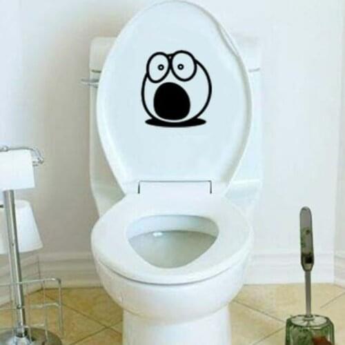 Shocked Funny Face Toilet Decal Wall Art Decor Bathroom Sticker Cool Fun Gift Vinyl Decal Sticker