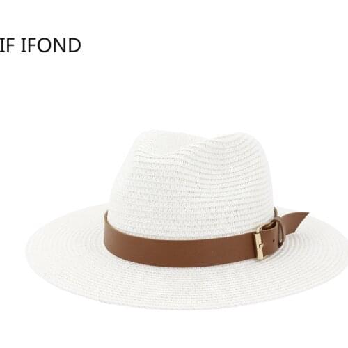 Large size 60CM Summer Casual Sun Hats For Women Fashion Vacation Panama Straw Hat Unisex Beach Jazz Fedoras Hat