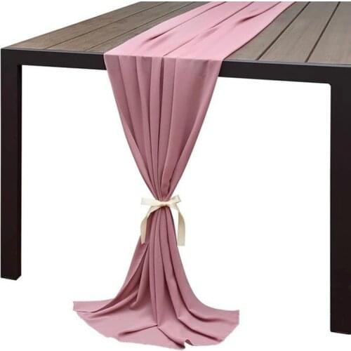 Wedding Supplies Chiffon Table Runner Outdoor Garden Wedding Table Decoration Yarn Table Cloth Modern Hotel Dining Table Decor