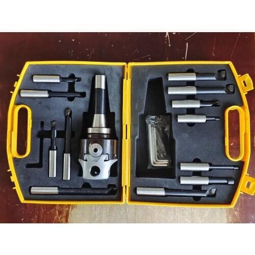 R8 taper, F1-18 75mm boring head with R8(7/16"-20UNC, inch type drawbar thread) shank and 12pcs 18mm boring bars,boring head set