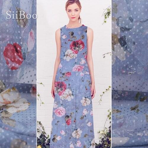 African rayon floral style 10mm breathable 100% silk burnout chiffon velvet fabric for women dress tecidos tissus SP5973