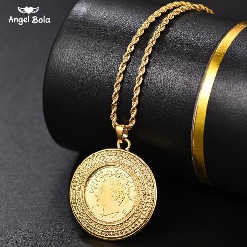 Turkey Arab Coins Islam Allah Muslim Pendant Islam Middle East Necklace Gold Coloe Coin Jewelry Drop Shipping