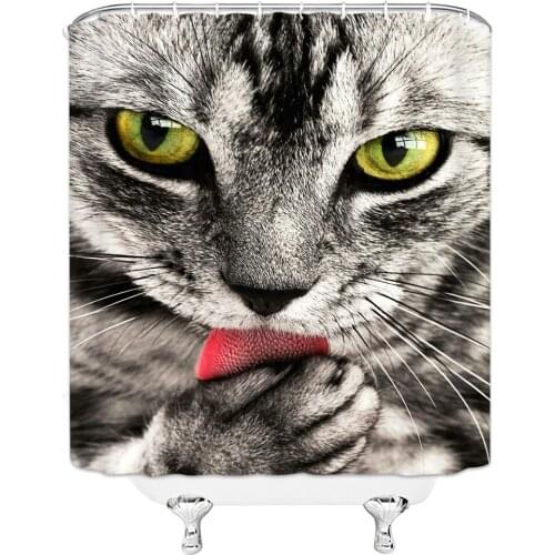 3D Print Animal Shower Curtains Elephant Tiger Bathroom Curtains High Quality waterproof Shower Curtain Decor With 12 hooks