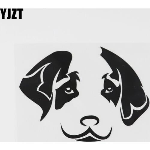YJZT 12.6CMX9.5CM Cartoon Puppy Dog Head Decal Vinyl Car Sticker Black/Silver 8A-0601