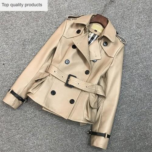 Genuine Leather Jacket Women 2020 Spring Autumn Real Sheep Leather Jacket Female Double Breasted Short Coat chaqueta mujer LJ71