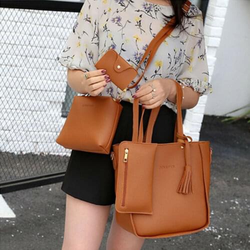 4Pcs Set Women Ladies Leather Shoulder Bags Tote Purse Satchel Messenger Bags /BY