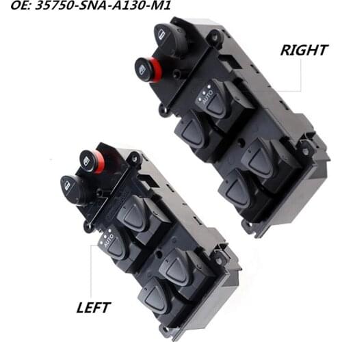 1PC 35750-SNA-A130-M1 35750SNAA130M1 New High Quality Power Lifer Window Master Switch For Honda Civic 2006-2010