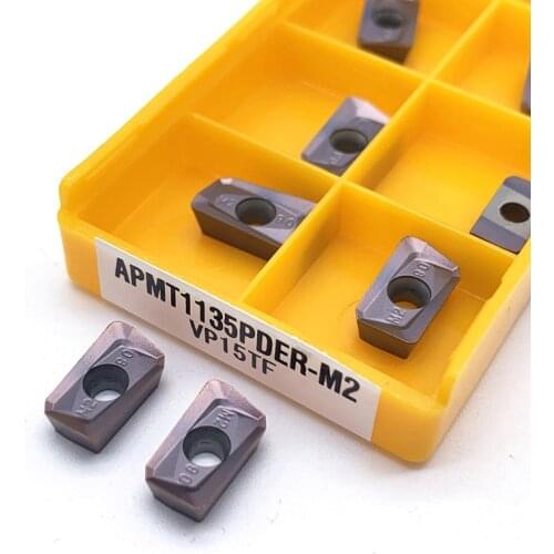 10PCS APMT1135M2(H2)-VP15TF CNC lathe milling cutter lathe milling cutter APMT 1135 metal turning blade CNC tool