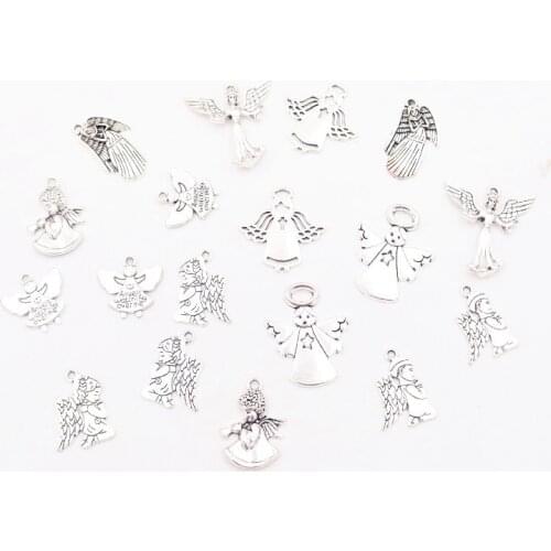 10pcs Cute Angel Metal Pendant, Praying Angel Charms, Medical Angel Charms, Intellectual Angel Charms, DIY Jewelry Crafts Making