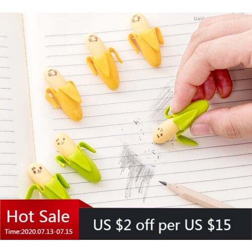 20 Pcs Lovely Banana Eraser 10 Bags Of Student Rubber Stationery Wholesale Stationary School Supplies Erasers For Kids Pencils