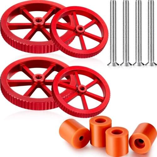 4 Pieces Aluminum Hand Twist Leveling Nut, and 4 Pieces Screws Compatible with 3/3 Pro, Ender 5/5 Plus/Pro,CR-10 Printer