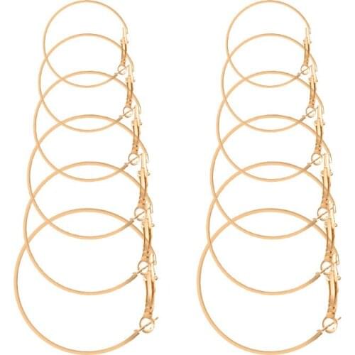 6 Pairs/Set Fashion Circle Earrings for Women Gold Color Large Medium Small Simple Fine Circle Geometric Earrings New Gift