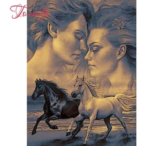 Diamond Embroidery,Couple and horse DIY Diamond Painting,Abstract,Cross Stitch,5D,Needlework,Rhinestone,Mosaic,Decoration,Gift