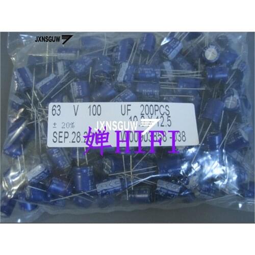 20PCS ELNA RE3 63V100UF 10X12.5MM blue robe audio Aluminum electrolytic capacitors 100uF/63V 85 degrees 100UF 63V