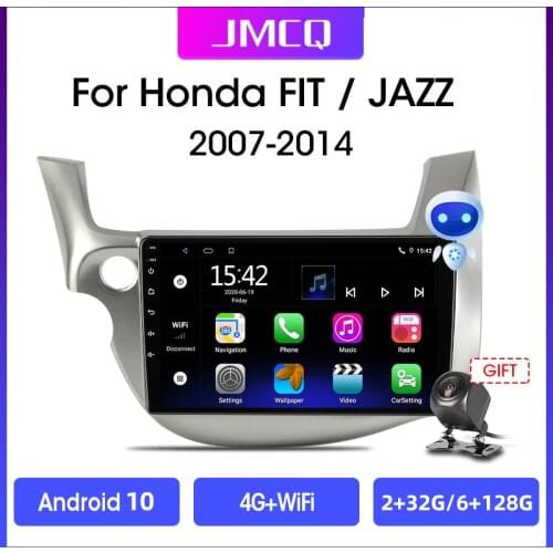 JMCQ 2Din 2G+32G Android 10 4G+WiFi DSP CarPlay Car Radio Multimedia Video Player For HONDA FIT JAZZ 2007-2014 Navigation GPS