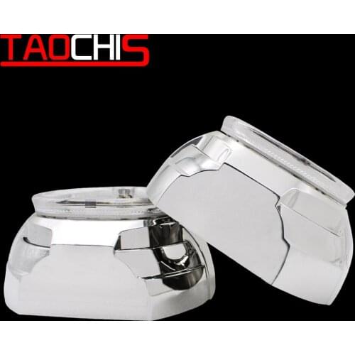 TAOCHIS YT129 3.0 inches bi xenon projector lens shroud LED DRL car headlights mask angel eyes white red blue yellow color