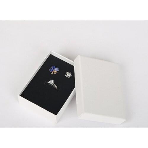 Beige Jewelry Gift Paper Box Pendant Packaging Case Display for Ring Earring Necklace Watch 32pcs Black Sponge