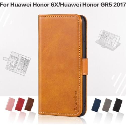 Flip Cover For Huawei Honor 6X Business Case Leather Luxury With Magnet Wallet Case For Huawei Honor GR5 2017 Phone Cover