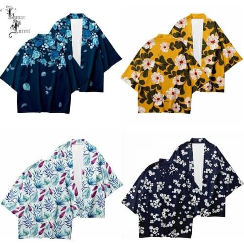 Flowers Plants 3D Printing Japanese Kimono Haori Yukata Women/Men Fashion Summer Casual Cool Short Sleeve Streetwear