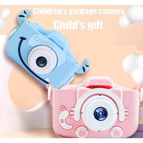 Kids Cameras With Cute Cat Protective Shell Mini Digital HD IPS Screen Toys For Girls Children Boys Birthday Gifts Video Camera