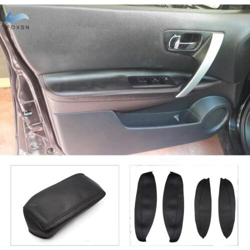 For Nissan Qashqai J10 2008 2009 2010 2011 2012 2013 2014 2015 Door Handle Panel / Center Armrest Box Microfiber Leather Cover