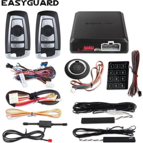 EASYGUARD PKE remote start Passive keyless entry push start system keyless start stop car alarm security alarm password entry