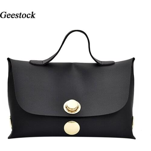 Geestock Simple Boston Handbag for Women Fashion Leather Tote Large Capacity Shoulder Bags Ladies Casual Versatile Hand