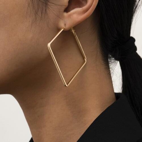 Geometric Vintage Big Earrings for Womens earring Gold Filled Round Fashion Bohemian Gold Earring Simple Drop Earrings Jewelry