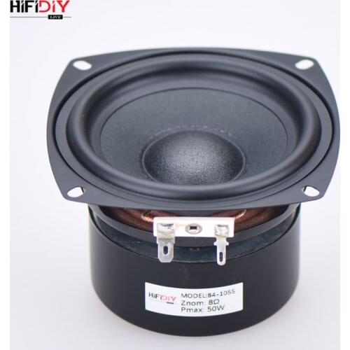 HIFIDIY LIVE HIFI 4 inch 4.5" Midbass Woofer speaker Unit 4 / 8 OHM 50W cotton and hemp fiber basin Loudspeaker B4-105S