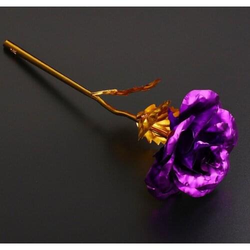 24k Gold Dipped Rose Fake Flower Artificial Flowers Eternal Rose with Stand Forever Love In Box Wedding Valentine Day Decor