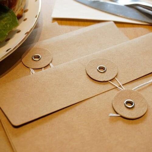 60PCS Student Stationery File Bag Data Postcard Storage Envelope Kraft Paper Bag Packaging Salary and Stationery Wholesale NEW