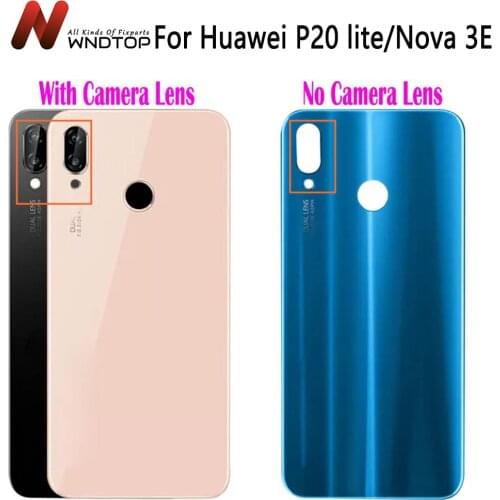 For Huawei P20 Lite Battery Cover Back Glass Door Housing Case For Huawei P20 Lite Battery Cover P20lite Rear With Camera Lens