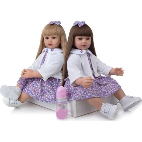 NEW Reborn Baby Doll Realistic Baby Doll Princess Purple Flora Toddler Gift for Girls Lifelike Reborn Dolls