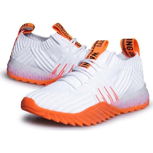 Plus Size Summer Non Slip New Mens Running Shoes Rubber Hard-wearing Sport Sneakers Women Sports Shoes for Male White GMD-1044