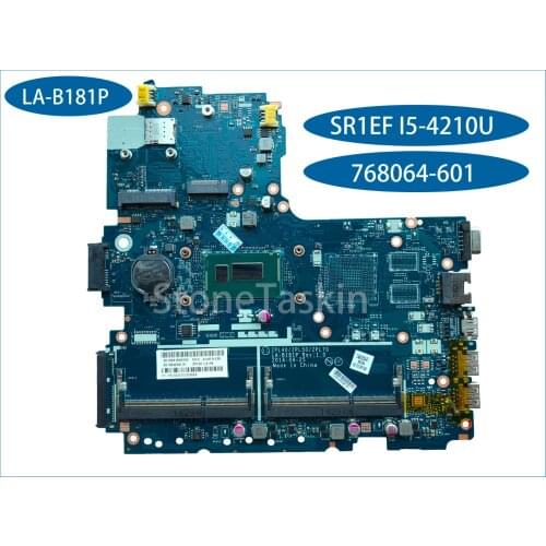 Best Value 768064-601 for HP Probook 450 G2 440 G2 470 G2 Laptop Motherboard ZPL40/ZPL50/ZPL70 LA-B181P REV:1.0 SR1EF I5-4210U