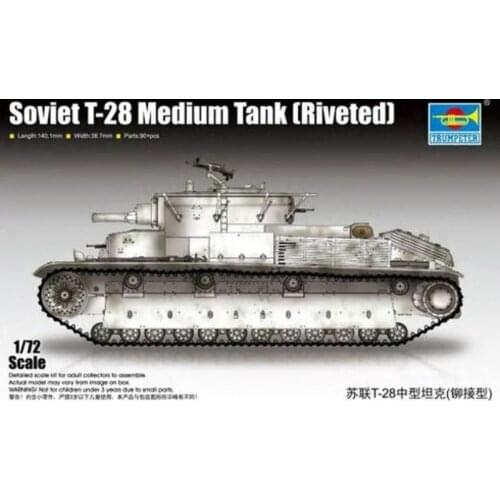 Trumpeter 07151 1/72 Soviet T-28 Medium Tank (Riveted) Model Kit Armored Car TH08307-SMT2