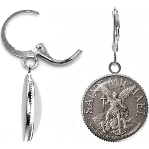 Fashion Earring Archangel St.Michael Protect Me Saint Shield Protection Charm Russian Orhodox Dangle Earring Jewelry For Gift