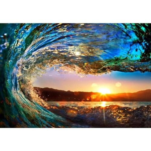 New hot5D DIY diamond painting "wave scenery" 3D embroidery cross stitch mosaic diamond home decoration gifts
