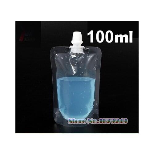 Wholesale 100ml Stand up Plastic Drink Packaging Spout Bag Pouch for Beverage Liquid Juice Milk Coffee Water