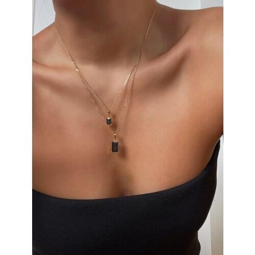 Timeless Wonder Titanium Layered Geo Stone Pave Choker Necklace for Women Gothic Designer Party Top Ins New Egirl Not Fade 1892