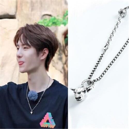 YiBo same style Fashion new trend hip hop mens and womens Retro Tauren pendant high quality double g Tauren Necklace