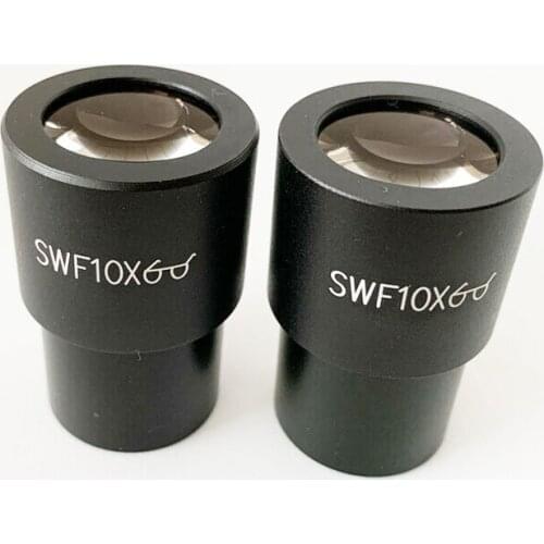 Pair Plan WF10X / 23mm Eyepieces For Compound Microscope 30mm Tube