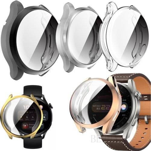 Full Tpu Screen Protector Watch Case For Huawei Watch 3 46MM / Huawei Watch3 Pro 48mm smartwatch clear Cover Shell Shock-Resista